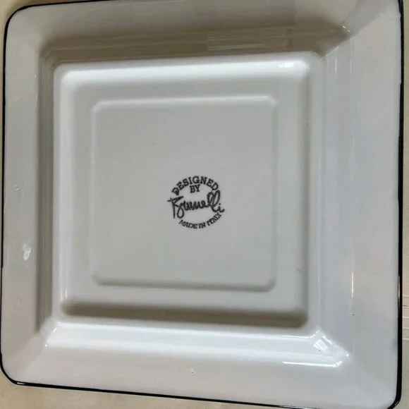 Brunelli Italy PURPLE Chef 10.25″ Square Ceramic Plate  Pattern Vintage Italian - Picture 6 of 9